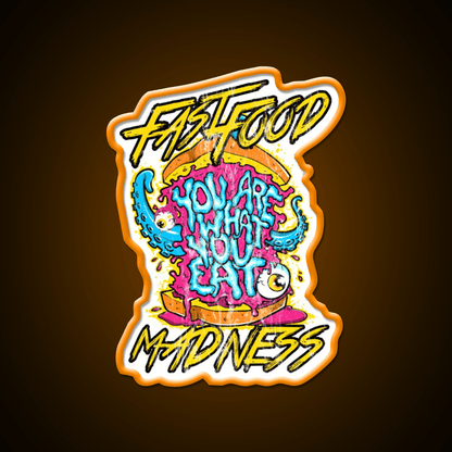Fast Food Monster Crazy Monster Fast Food Led Neon Sign For Burger Place Rgb Color - Shineneon