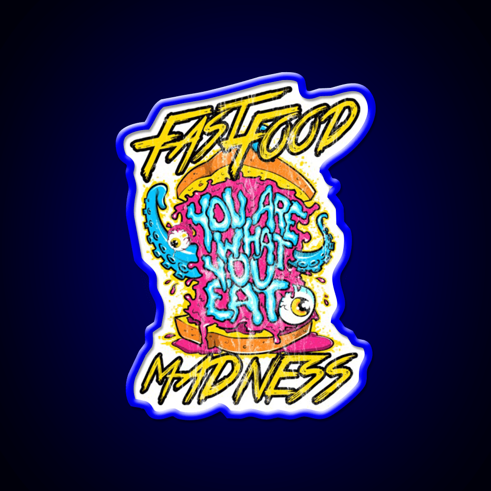 Fast Food Monster Crazy Monster Fast Food Led Neon Sign For Burger Place Rgb Color - Shineneon