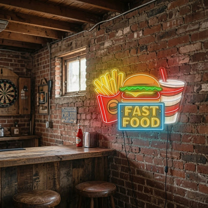 Fast Food Restaurant Wall Decor LED Neon Sign - 03 Real Lifestyle Scene