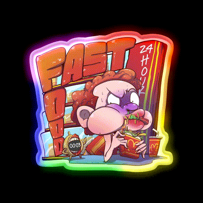Fast Food Snack Food Led Neon Sign Rgb Color - LED neon sign close-up detail