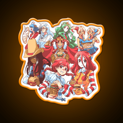 Fast Food Waifus Fast Food Led Neon Sign For Burger Place Rgb Color - Shineneon
