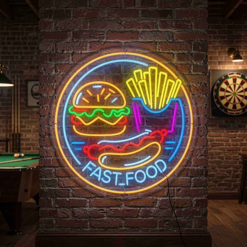 Fast Food Wall Decor LED Neon Sign - 03 Real Lifestyle Scene