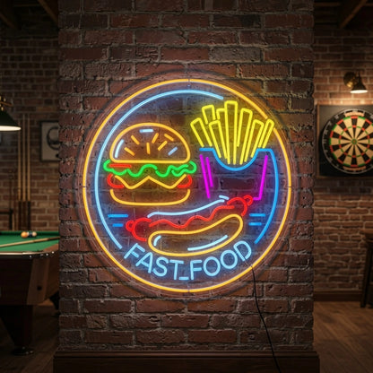 Fast Food Wall Decor LED Neon Sign - 03 Real Lifestyle Scene