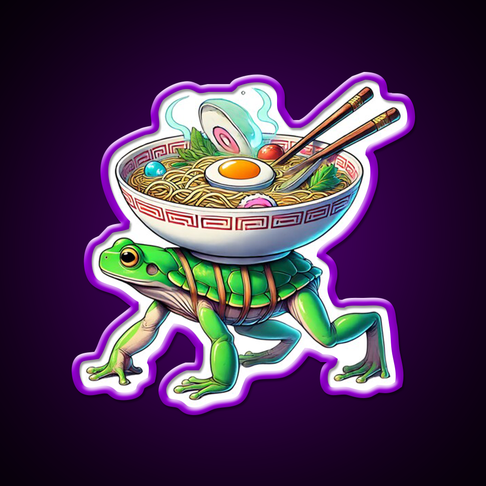 Fast Frog Ramen Fast Food Led Neon Sign For Burger Place Rgb Color - Shineneon