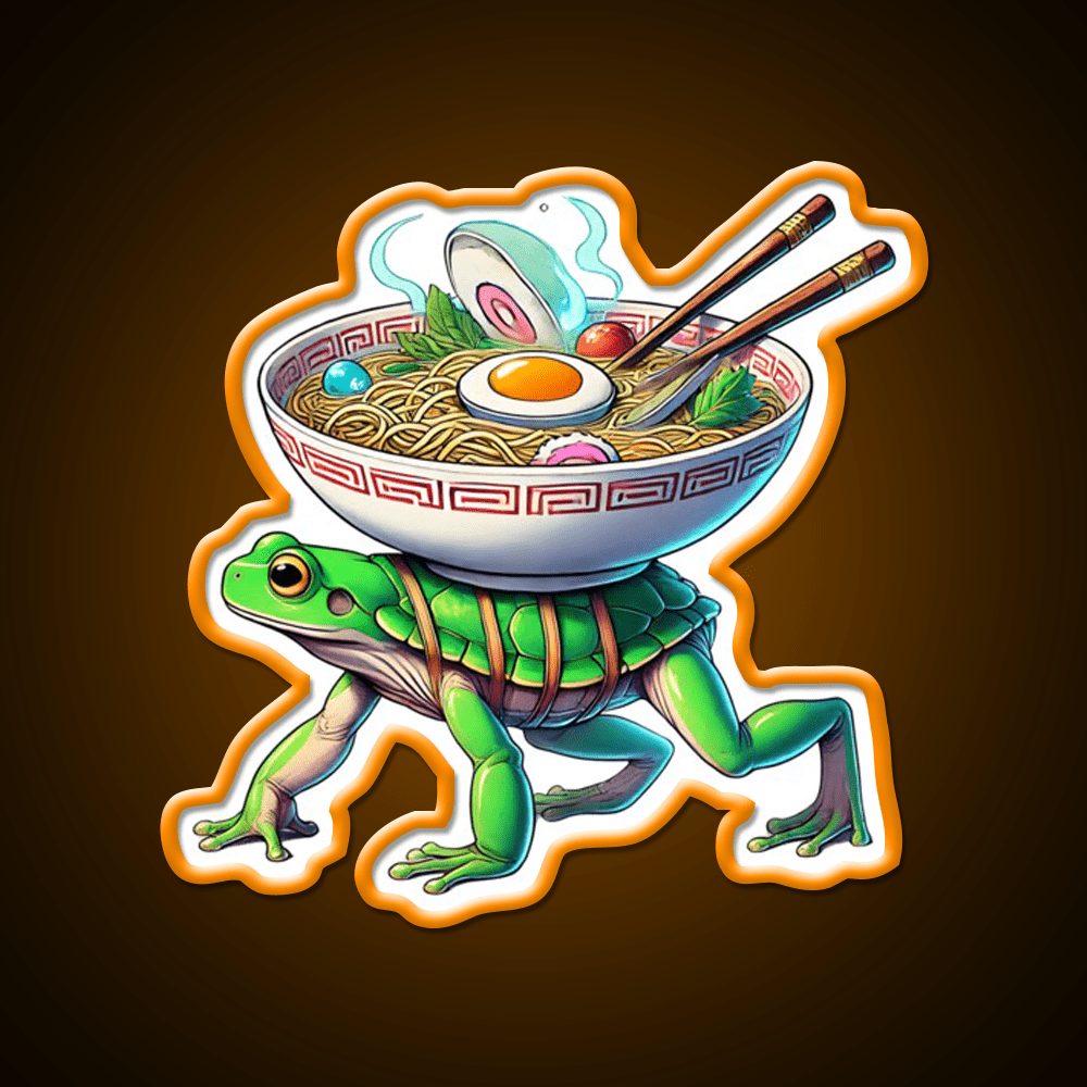 Fast Frog Ramen Fast Food Led Neon Sign For Burger Place Rgb Color - Shineneon