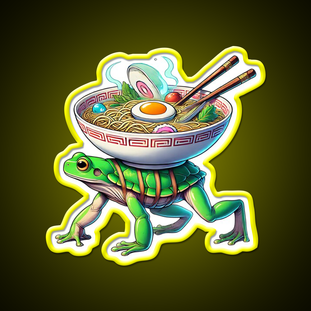 Fast Frog Ramen Fast Food Led Neon Sign For Burger Place Rgb Color - Shineneon