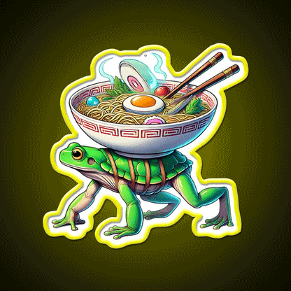 Fast Frog Ramen Fast Food Led Neon Sign For Burger Place Rgb Color - Custom LED neon sign front view