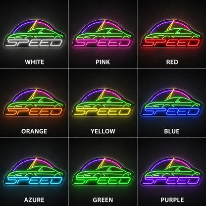 Fast Speed Car Neon Sign LED Neon Sign color grid