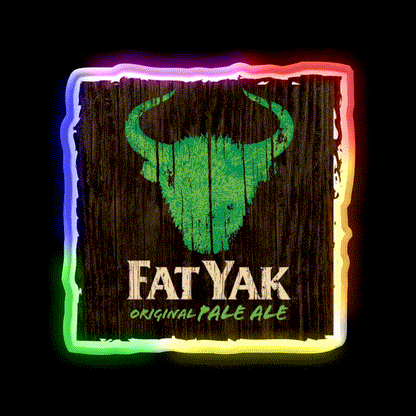 Fat Yak Logo Beer Bar Decor Led Neon Sign Wall Art Rgb Color - LED neon sign close-up detail