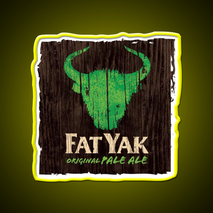Fat Yak Logo Beer Bar Decor Led Neon Sign Wall Art Rgb Color
