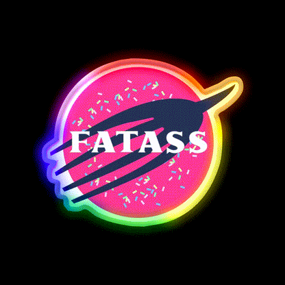 Fatass Snack Food Led Neon Sign Rgb Color - LED neon sign close-up detail