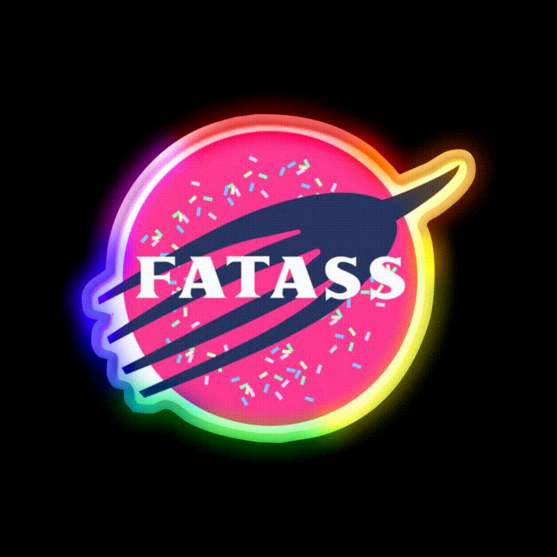 Fatass Snack Food Led Neon Sign Rgb Color - LED neon sign close-up detail
