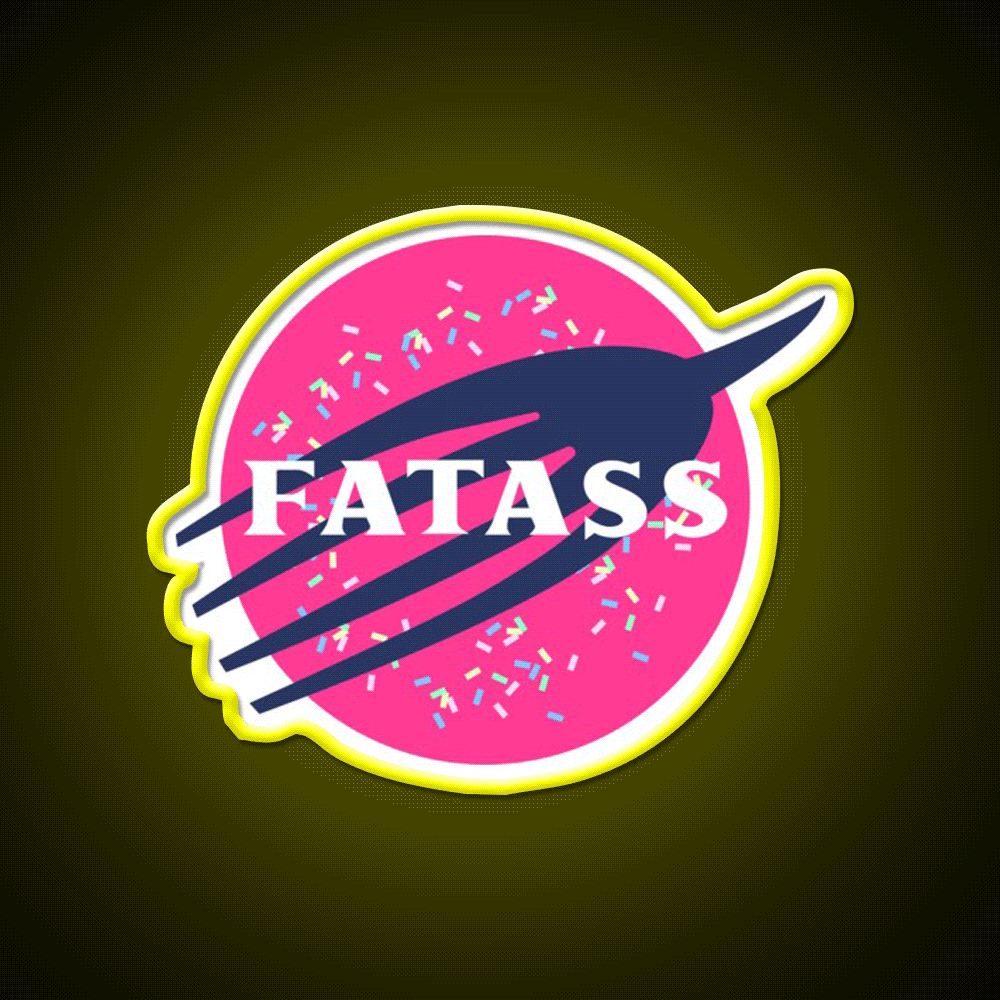 Fatass Snack Food Led Neon Sign Rgb Color - Custom LED neon sign front view