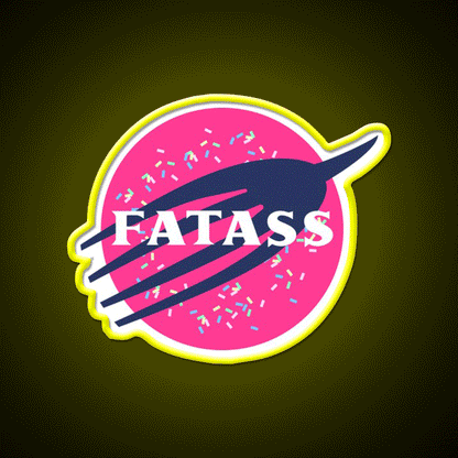 Fatass Snack Food Led Neon Sign Rgb Color - Custom LED neon sign front view