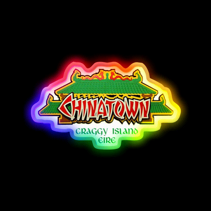 Father Ted Chinatown Craggy Island Asian Cultural Led Neon Sign Wall Art Rgb Color - LED neon sign close-up detail