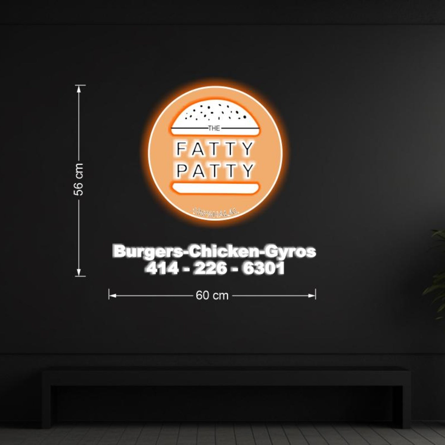 Fatty Patty Orange White Led Neon Sign For Restaurant Decor | Shineneon