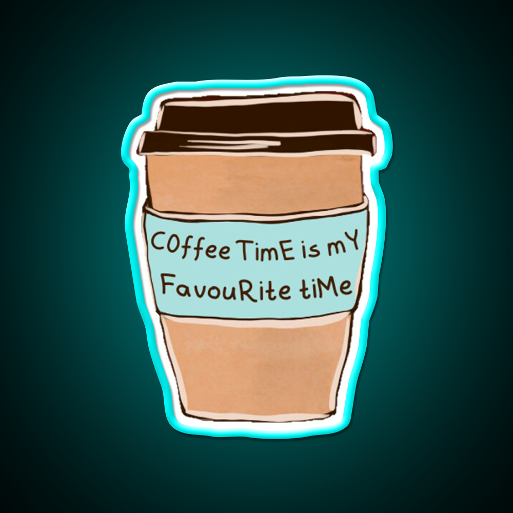 Fav Time Cafe Led Neon Sign Espresso Bar Art Rgb Color