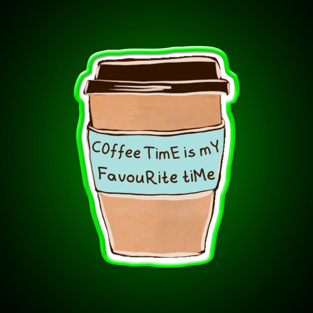 Fav Time Cafe Led Neon Sign Espresso Bar Art Rgb Color