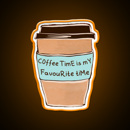 Fav Time Cafe Led Neon Sign Espresso Bar Art Rgb Color