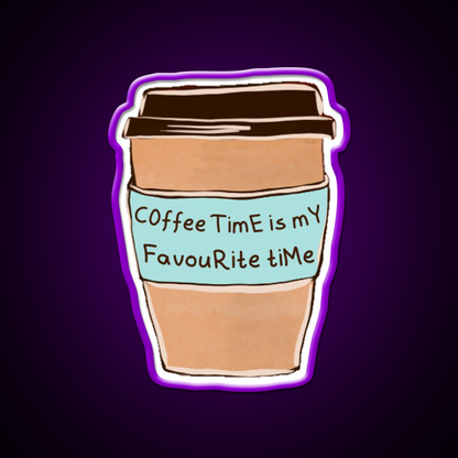 Fav Time Cafe Led Neon Sign Espresso Bar Art Rgb Color
