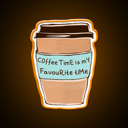 Fav Time Cafe Led Neon Sign Espresso Bar Art Rgb Color - Shineneon