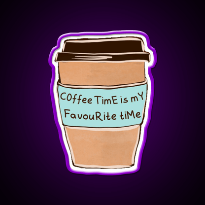 Fav Time Cafe Led Neon Sign Espresso Bar Art Rgb Color - Shineneon