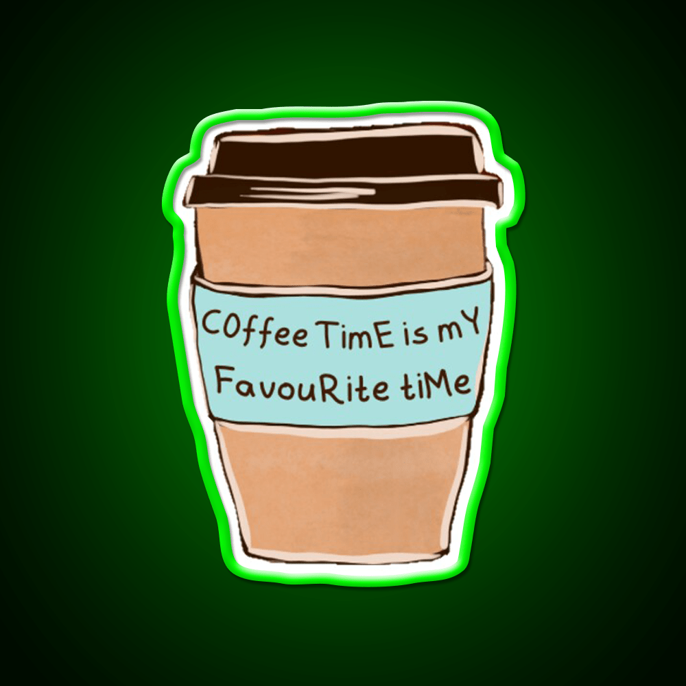 Fav Time Cafe Led Neon Sign Espresso Bar Art Rgb Color - Shineneon