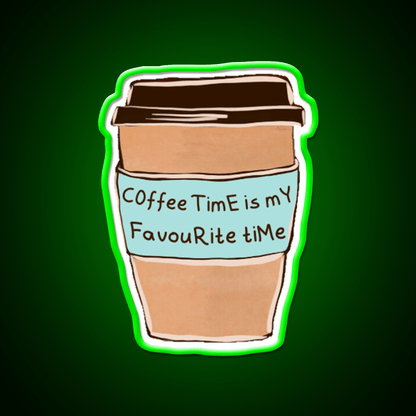 Fav Time Cafe Led Neon Sign Espresso Bar Art Rgb Color - Shineneon