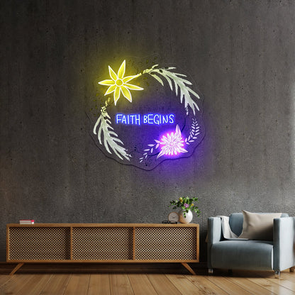 Fear Ends Where Faith Begins Light Up Signs Custom - Shineneon