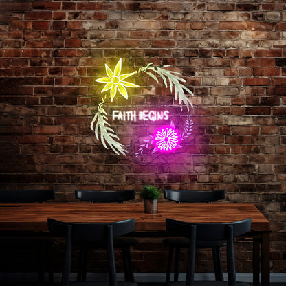 Fear Ends Where Faith Begins Light Up Signs Custom