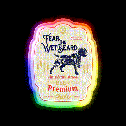 Fear The Wet Beer Bar Decor Led Neon Sign Rgb Color - LED neon sign close-up detail