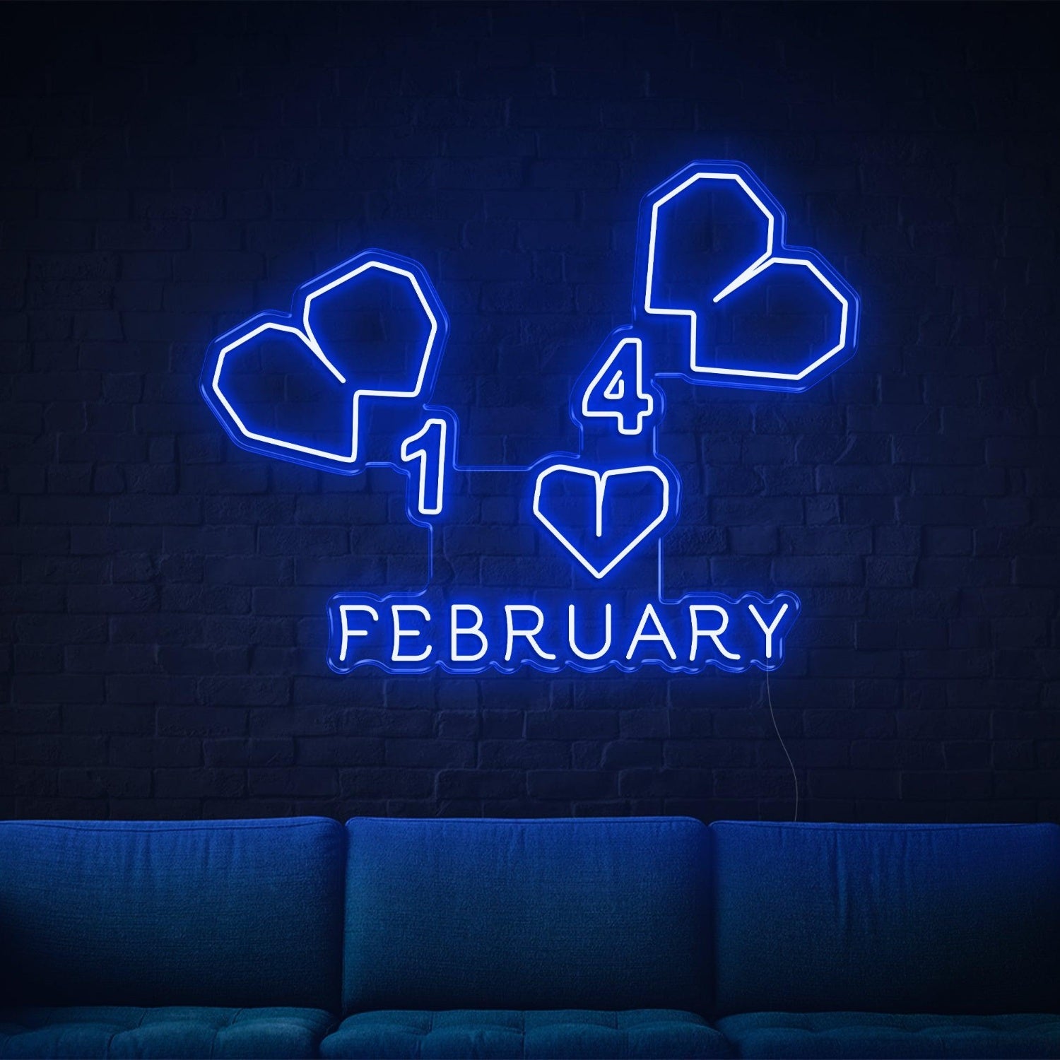 February-14 Heart Led Neon Sign For Indoor Valentines Decor | Shineneon