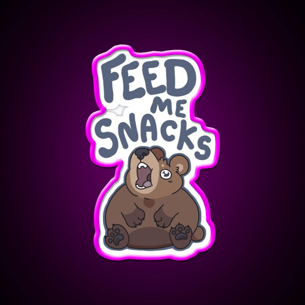 Feed Me Snacks Snack Food Led Neon Sign Rgb Color - Shineneon