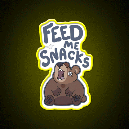 Feed Me Snacks Snack Food Led Neon Sign Rgb Color - Custom LED neon sign front view
