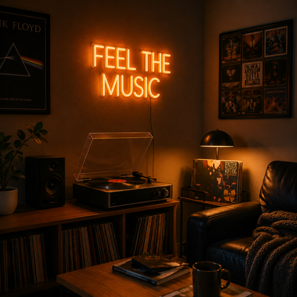 Feel The Music LED Neon Sign - 03 Real Lifestyle Scene