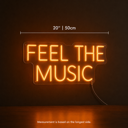Feel The Music LED Neon Sign - 04 Size Image
