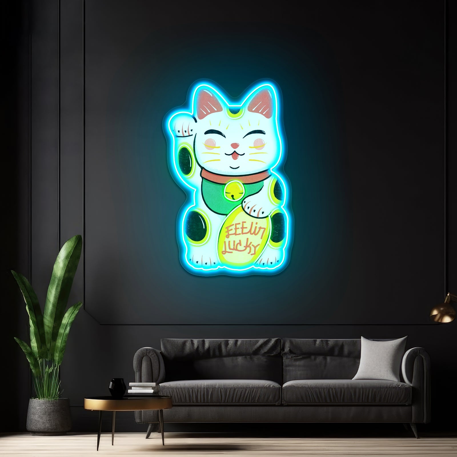 Feelin Lucky Cat Neon Signs For Business - Shineneon