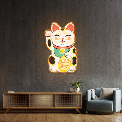 Feelin Lucky Cat Neon Signs For Business - Shineneon