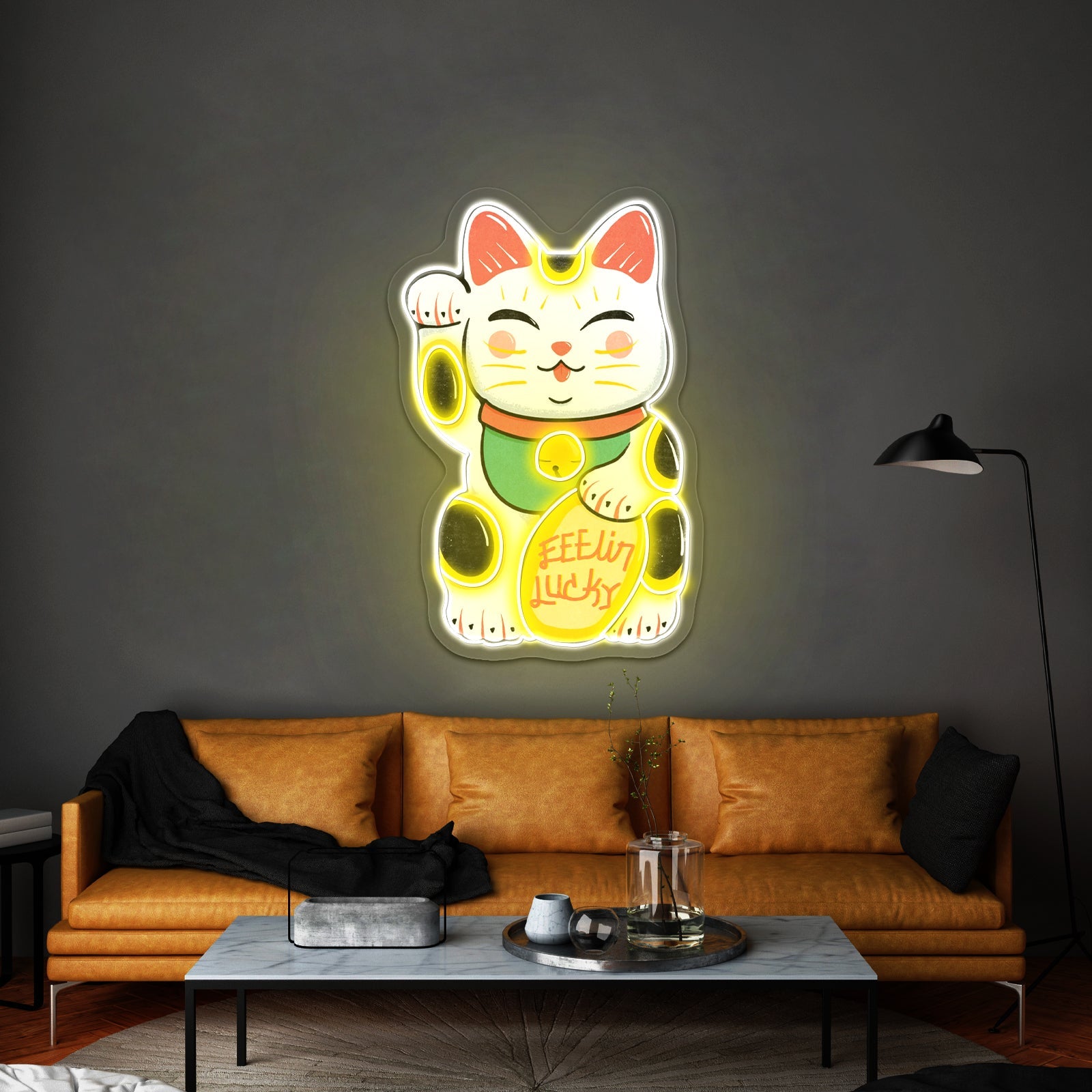 Feelin Lucky Cat Neon Signs For Business - Shineneon