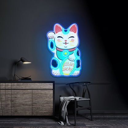 Feelin Lucky Cat Neon Signs For Business