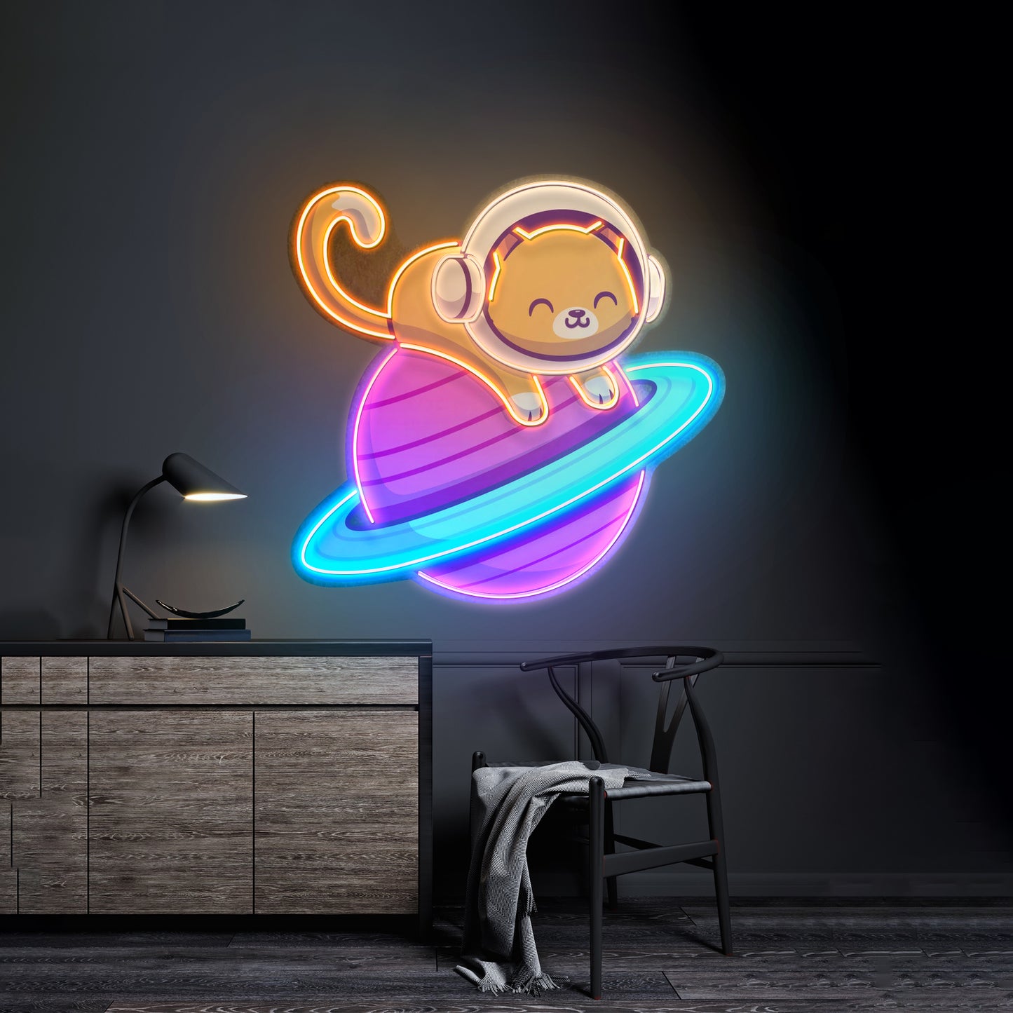 Feeline Astronaut Chilling Led Neon Sign Light Custom Led Signs