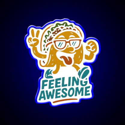 Feeling Awesome Taco Dancing Happy Snack Taco Led Neon Sign Rgb Color - Shineneon