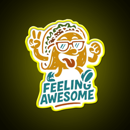 Feeling Awesome Taco Dancing Happy Snack Taco Led Neon Sign Rgb Color - Shineneon