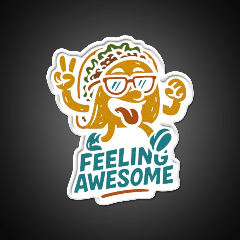 Feeling Awesome Taco Dancing Happy Snack Taco Led Neon Sign Rgb Color - Shineneon