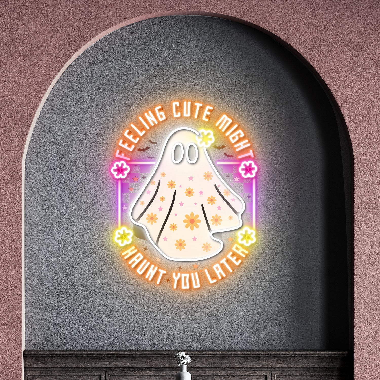 Feeling Cute Might Haunt You Later Halloween Acrylic Led Neon Sign | Shineneon