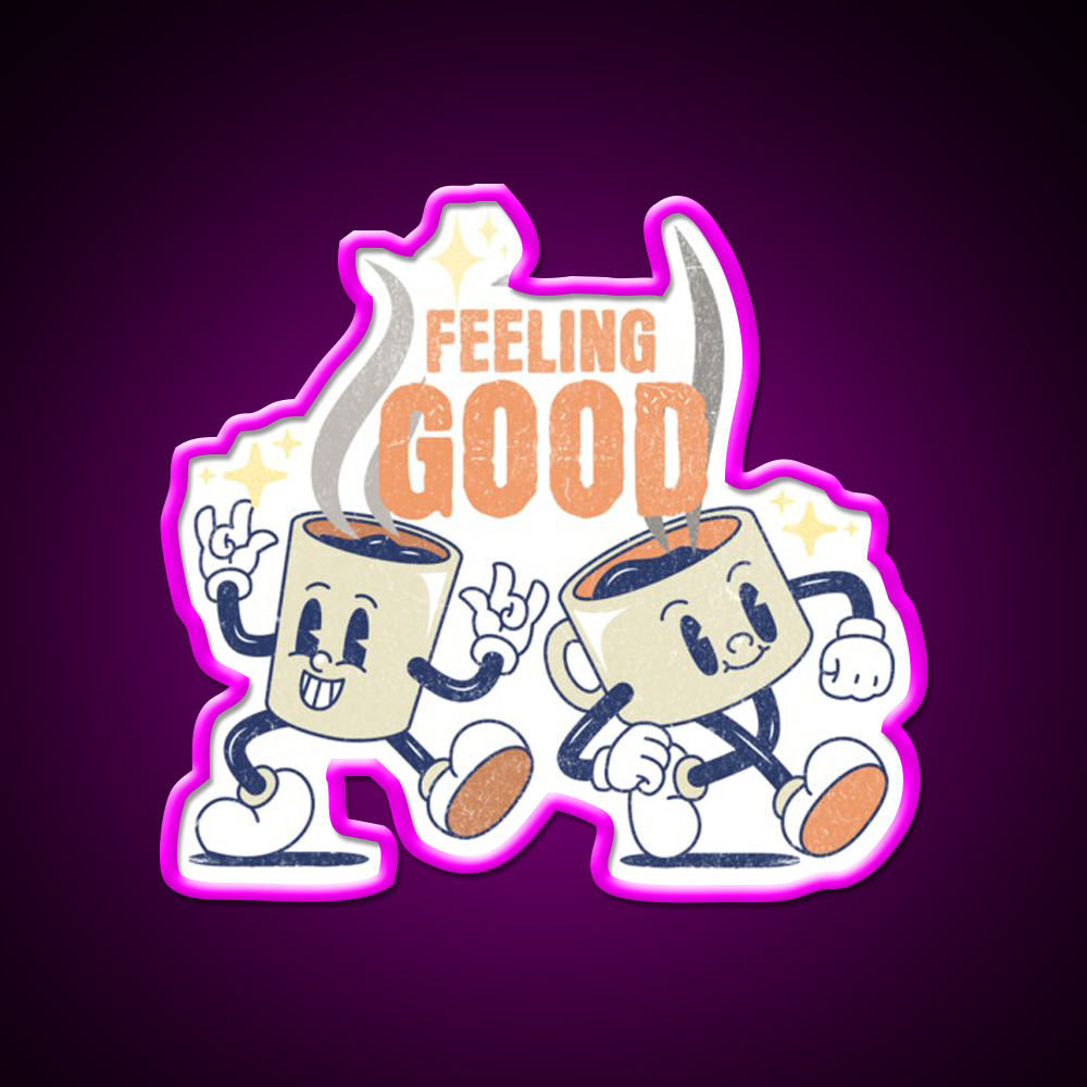 Feeling Good Coffee Lover Print Cafe Led Neon Sign Espresso Bar Art Rgb Color