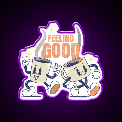 Feeling Good Coffee Lover Print Cafe Led Neon Sign Espresso Bar Art Rgb Color