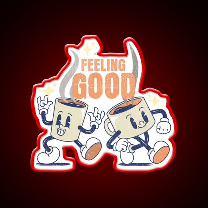 Feeling Good Coffee Lover Print Cafe Led Neon Sign Espresso Bar Art Rgb Color