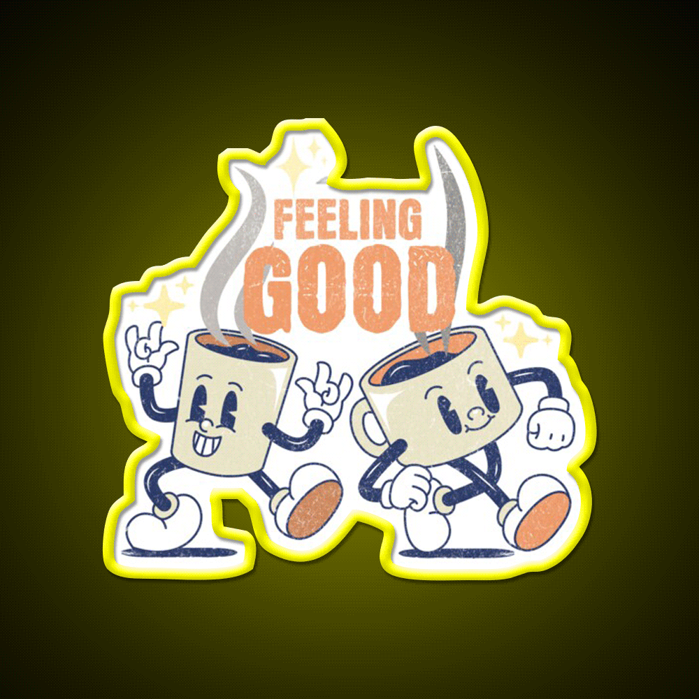 Feeling Good Coffee Lover Print Cafe Led Neon Sign Espresso Bar Art Rgb Color