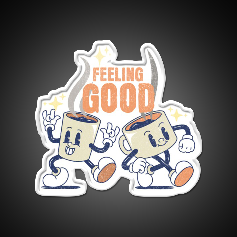 Feeling Good Coffee Lover Print Cafe Led Neon Sign Espresso Bar Art Rgb Color